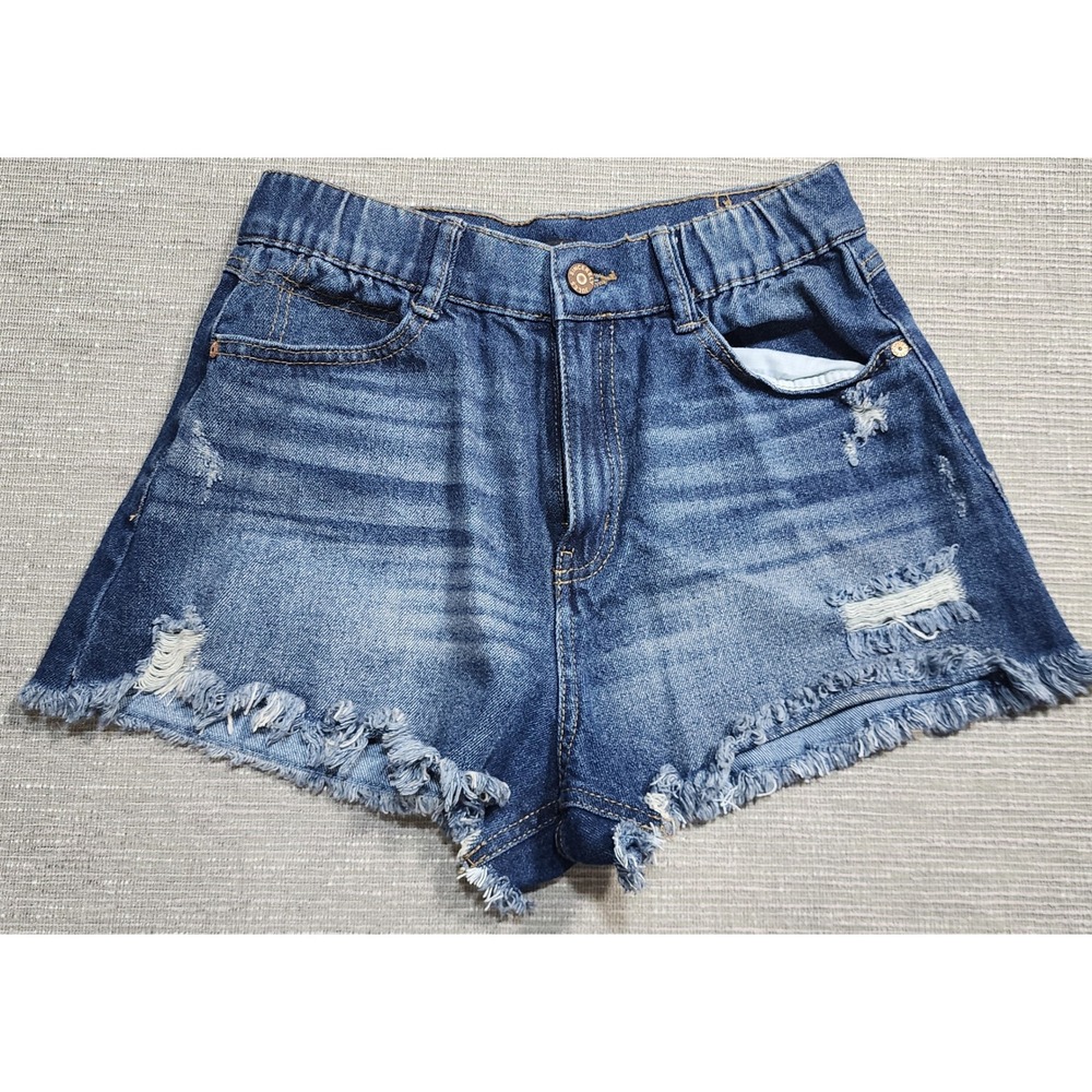 Sincerely Jules Womens Distressed Denim Shorts Medium Wash High Rise Size 9/29‎
